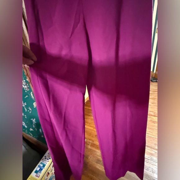 Black Halo Fuchsia Ruffle Jumpsuit - Picture 3 of 6